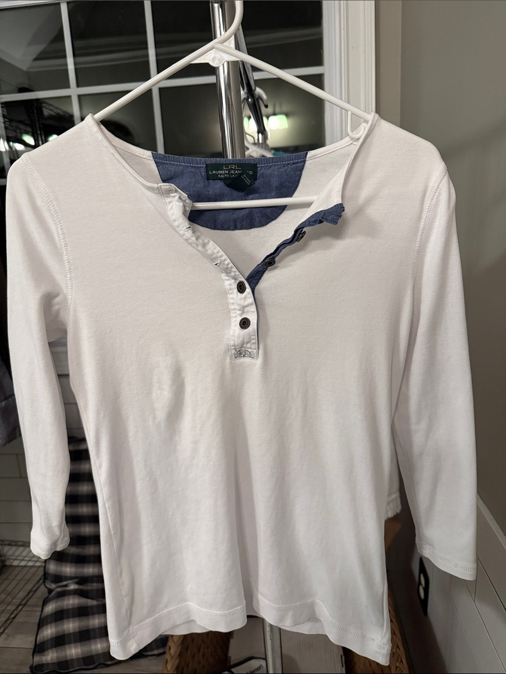 Ralph Lauren White Top with Navy Trim